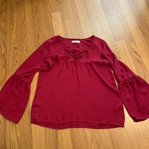 Abercrombie & Fitch Womens Flare sleeve Blouse